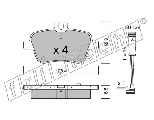 fri.tech. 982.0W Brake Pad Set, disc brake
